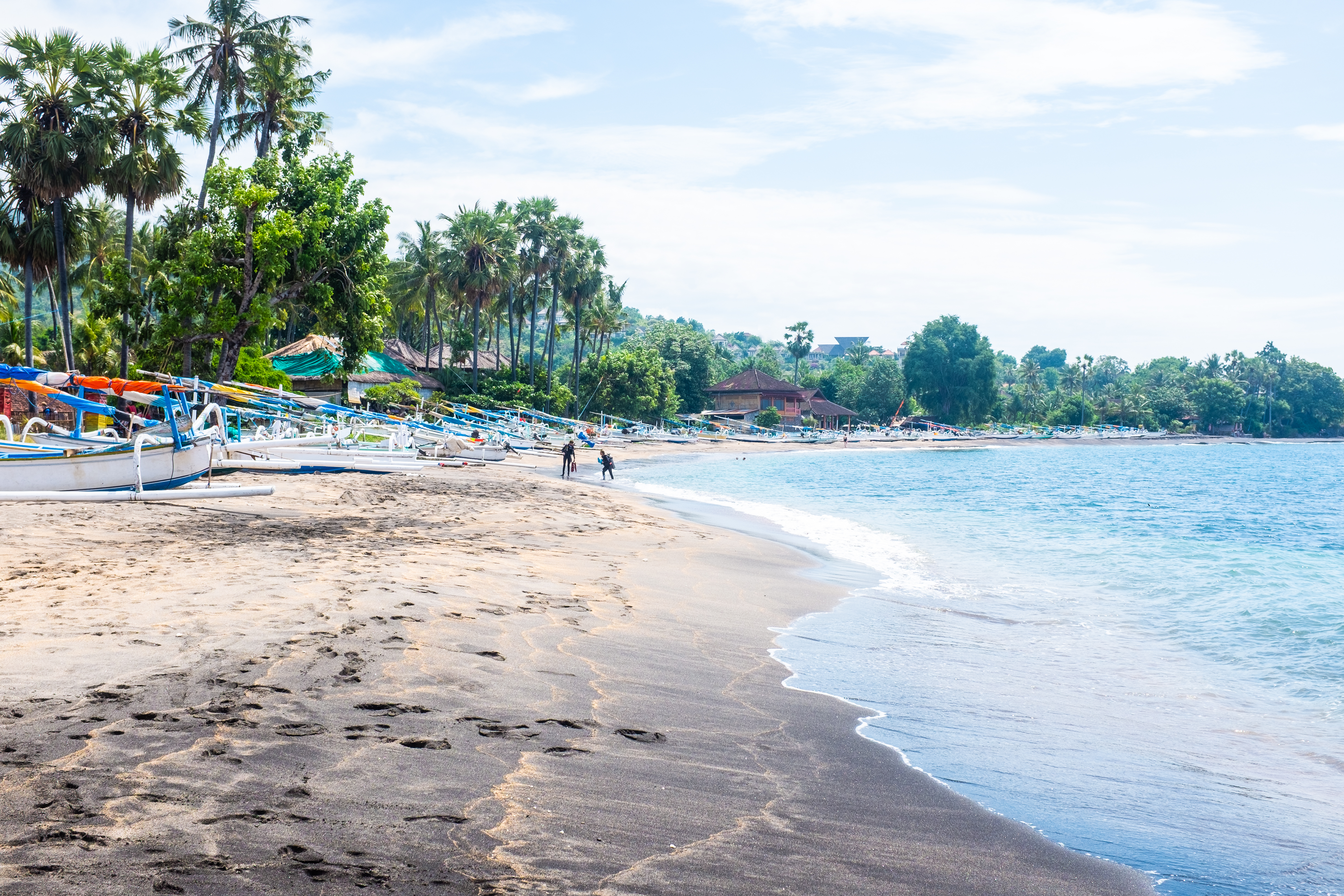 Spearfishing conditions and coastline at Amed, Bali
